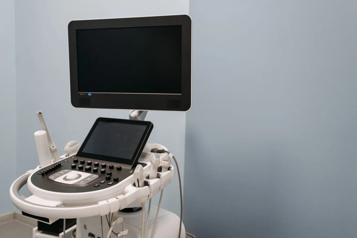 A fluoroscopy imaging screen displayed during an interventional pain procedure.