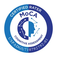MoCA Certified Rater seal, Montreal Cognitive Assessment rater certification held by Dr. Gurpreet Singh Padda, MD, MBA, MHP